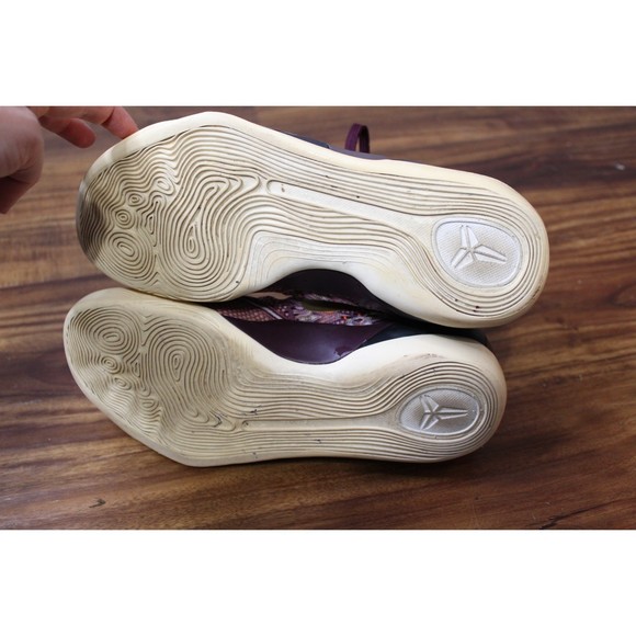 Nike Kobe 9 IX EM Silk Road Size 7 646701-676 Merlot Metallic Gold Mamba